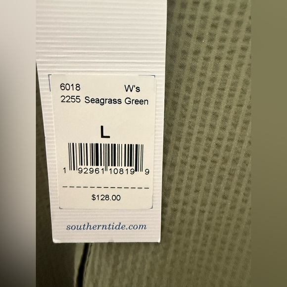 Southern Tide Olive Roll-Tab Shirt Coverup - Picture 8 of 8